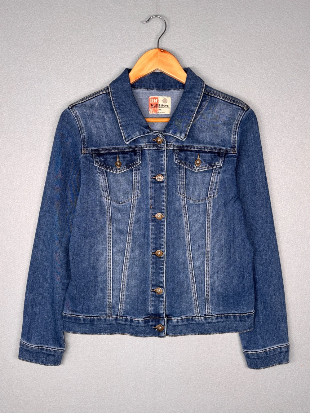 RUFF HEWN Classic‎ Denim Jacket Medium Indigo M Casual Comfort